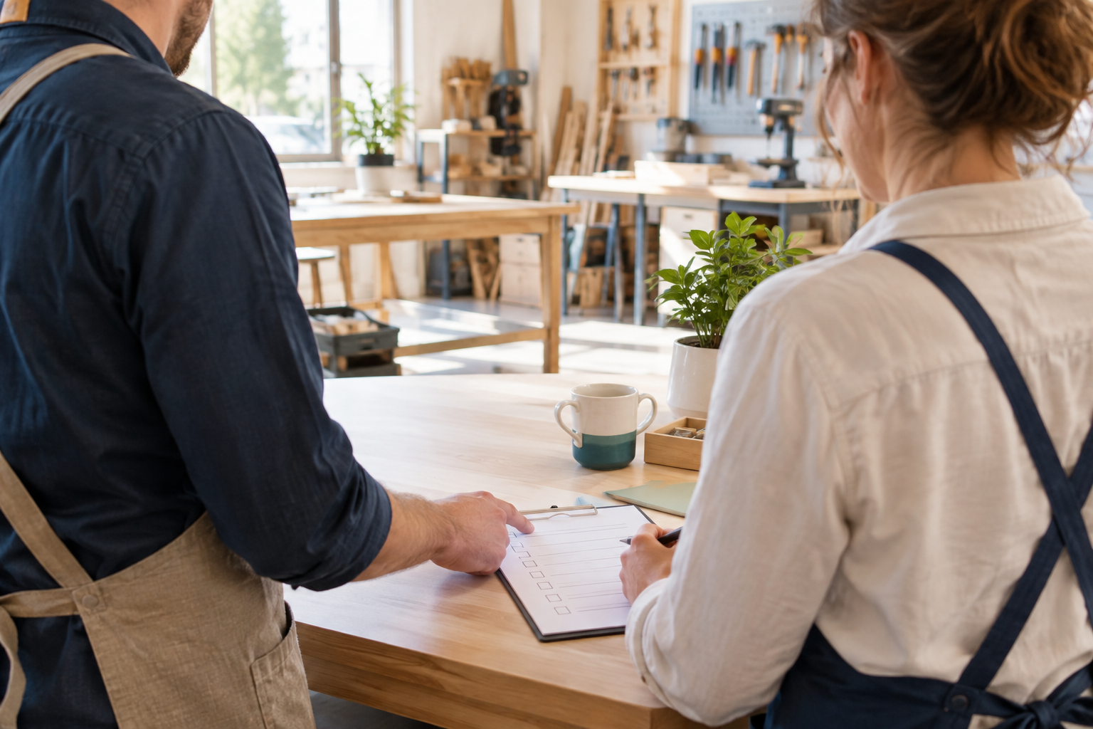 Accueil d’une nouvelle personne dans un atelier de petite entreprise